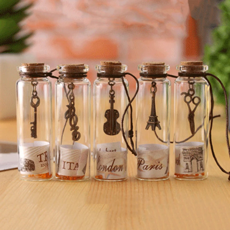 Mini Clear Glass Bottles With Cork Transparent Message Wishing Bottles DIY Art Crafts For Christmas Wedding Party Decors