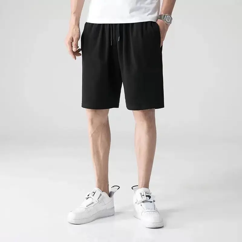 TRSYPHXM 2025 nuevos pantalones cortos de algodón de verano para hombres sueltos de gran tamaño pantalones cortos de playa de tubo recto fino informal para hombres ropa de dormir