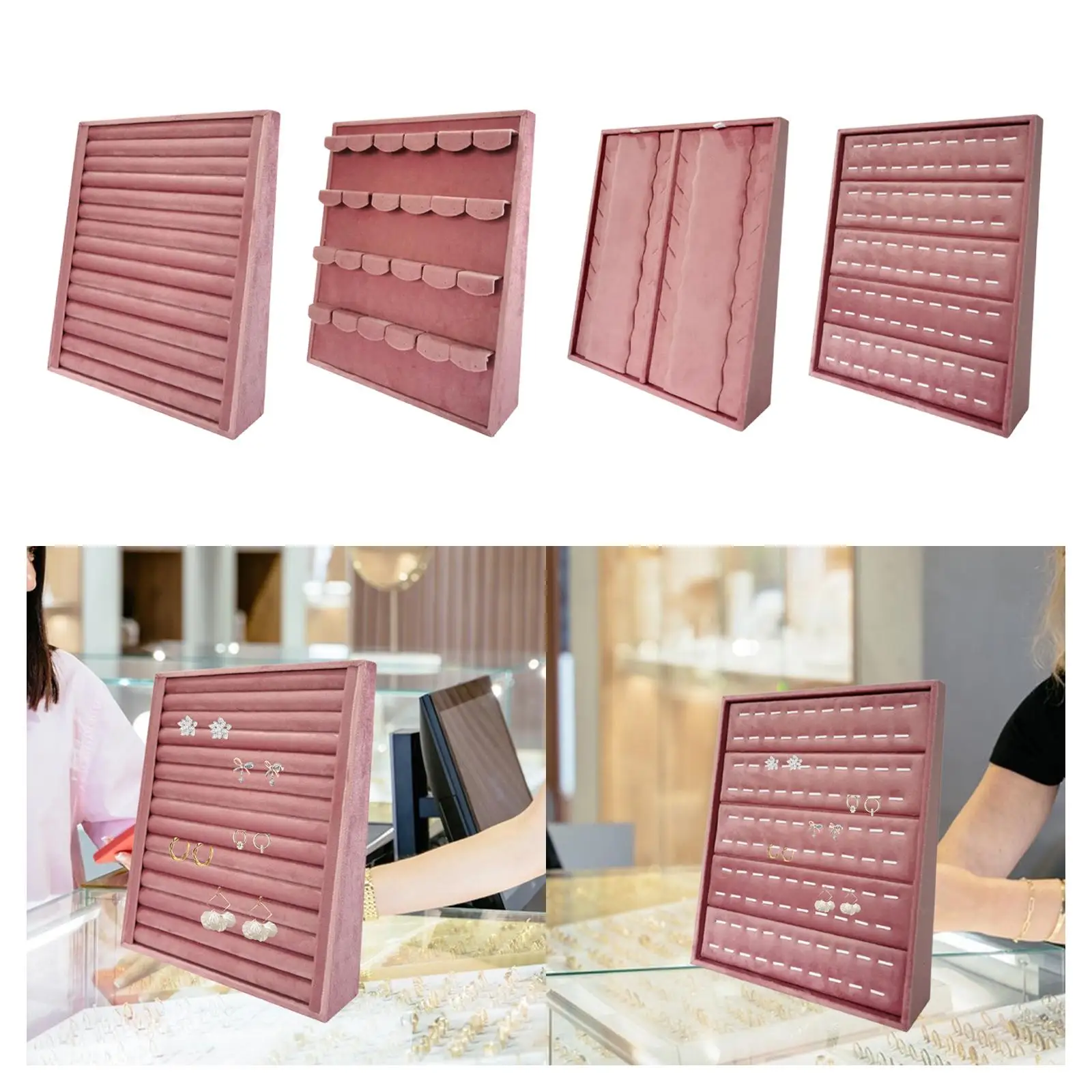 

Jewelry Storage Organizer Tray Jewelry Display Holder Jewelry Stand for Countertop Boutique Showcase Dresser Vanity Table