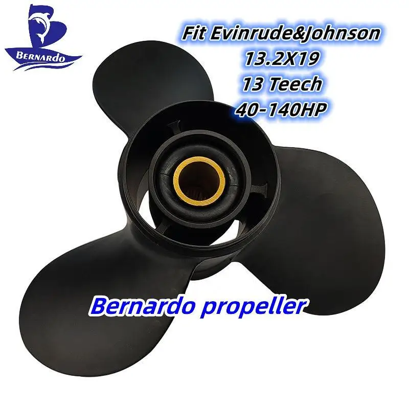 Bernardo Boat Propeller 13.2X19 Fit Evinrude&Johnson Outboard Engine ETEC 40-140 HP Screw 3 Blade 13 Tooth Spline RH