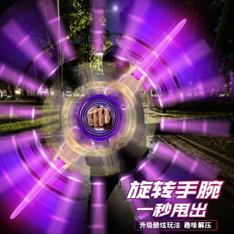 لعبة رائعة للغاية ذات نهاية مزدوجة قابلة للسحب ذات حواف مزدوجة للسيف الضوئي أنماط إضاءة متعددة للاختيار من بينها هدية عيد الميلاد المتوفرة #4