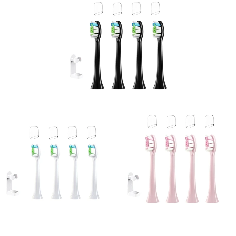 4 Replacement Brush Heads For  HX6064 HX6930 HX6730 Sonic Electric Toothbrush Vacuum Diamond Bright