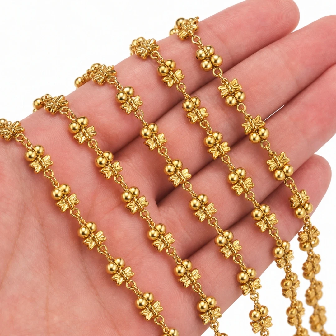 1 Meter Stainless Steel Chain for Jewelry Making Bear Claw Bow Chains for Necklace Bracelet Craft DIY Link Chains Bulk Jewelry view 2