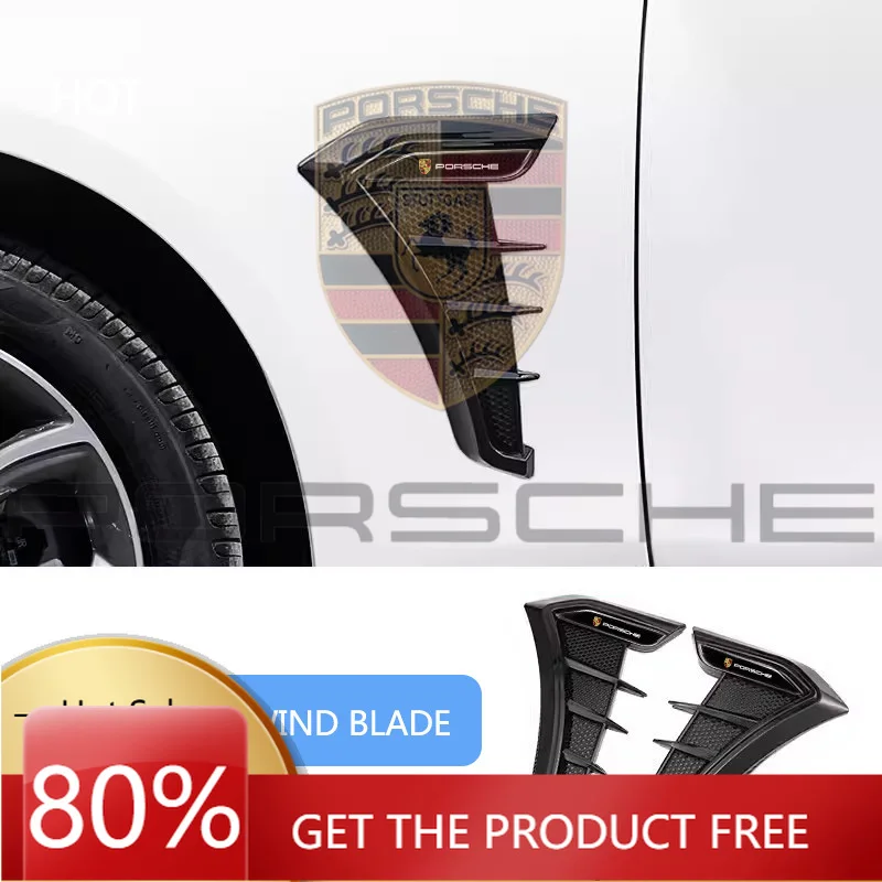 

Наклейка на автомобиль Porsche для моделей 911, 718, Taycan, Panamera, Cayenne, Macan, Cayman, на боковое крыло, вентиляционное отверстие, решетка воздухозаборника