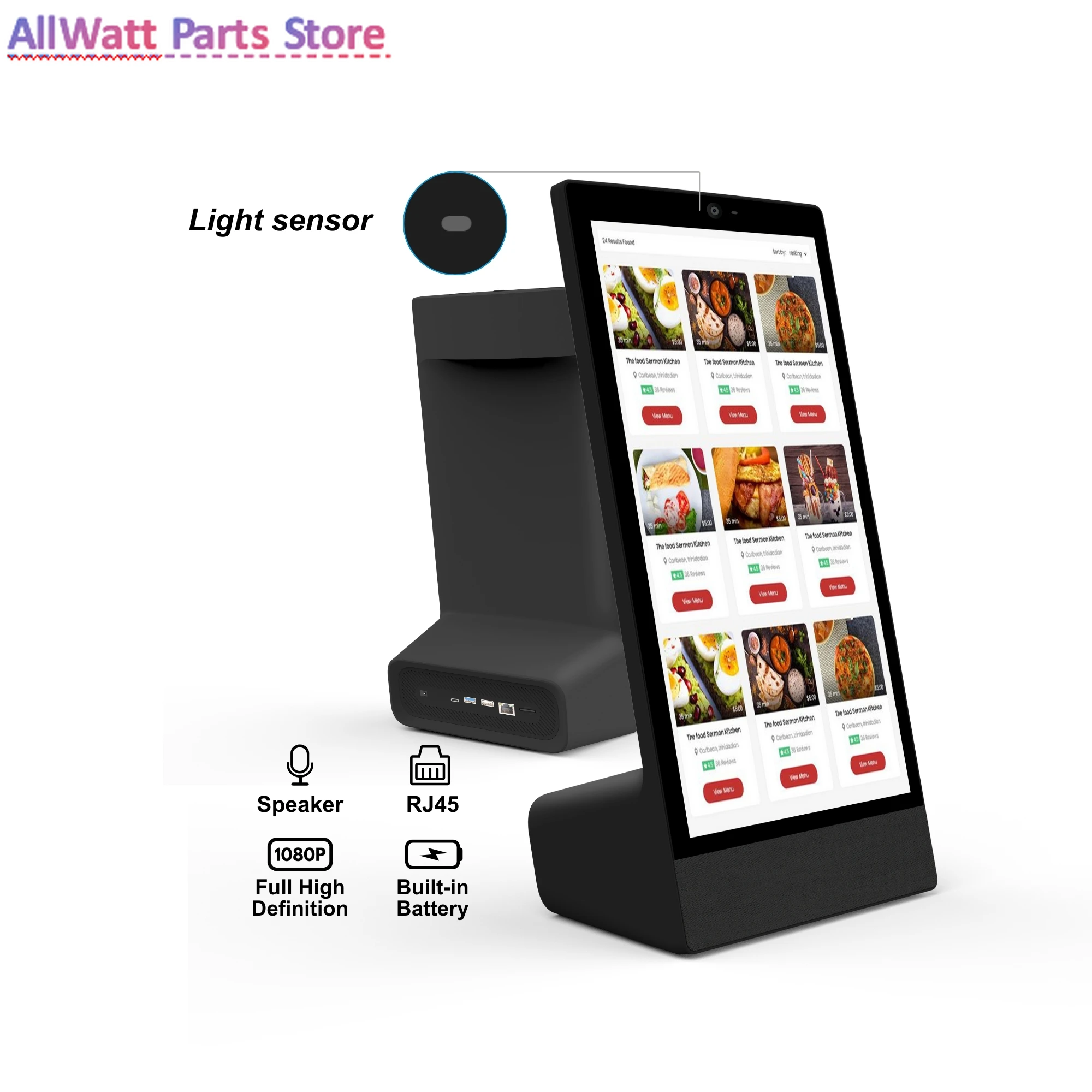 15.6 Inch Android Digital Signage L-Shaped Tablet for Restaurant Order Display and Touch Screen Kiosk with NFC & RFID POE