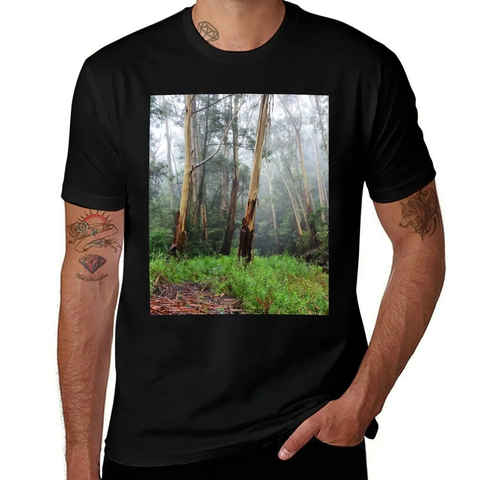 

Stringy Bark in the Mist - Mt Wilson NSW Australia T-Shirt blacks plain shirts graphic tee black t shirts for men