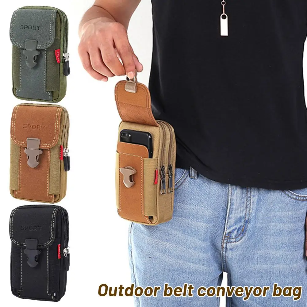 Universal Men's Sports Leisure Mobile Phone Bag Waist Pocket Outdoor Pouch Nylon I2p9