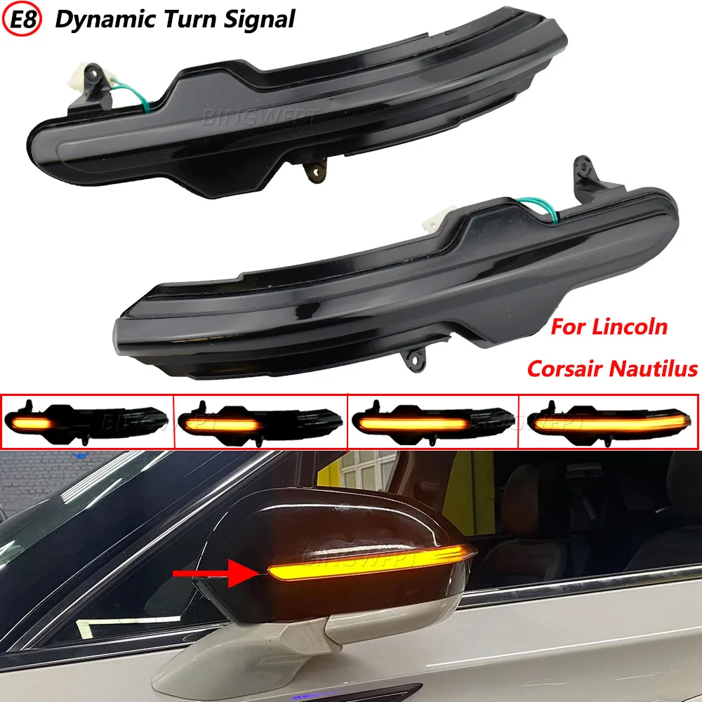 2pcs For Lincoln 20-22 Corsair LED Mirror Turn Signals