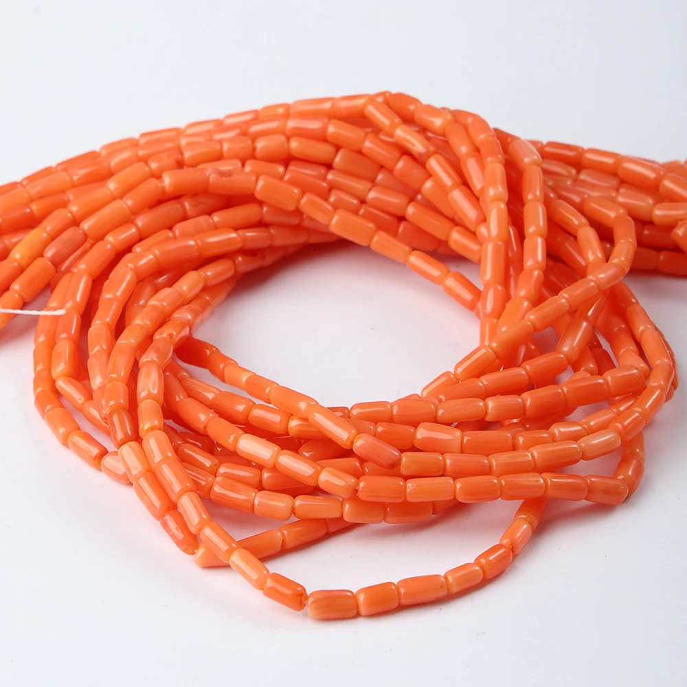 حار بيع المرجان أنبوبي الخرز 3*5 مللي متر 4*5 مللي متر أحجار كريمة مفكوكة الخرز لصنع المجوهرات بالجملة خرز كريستالي DIY بها بنفسك اكسسوارات