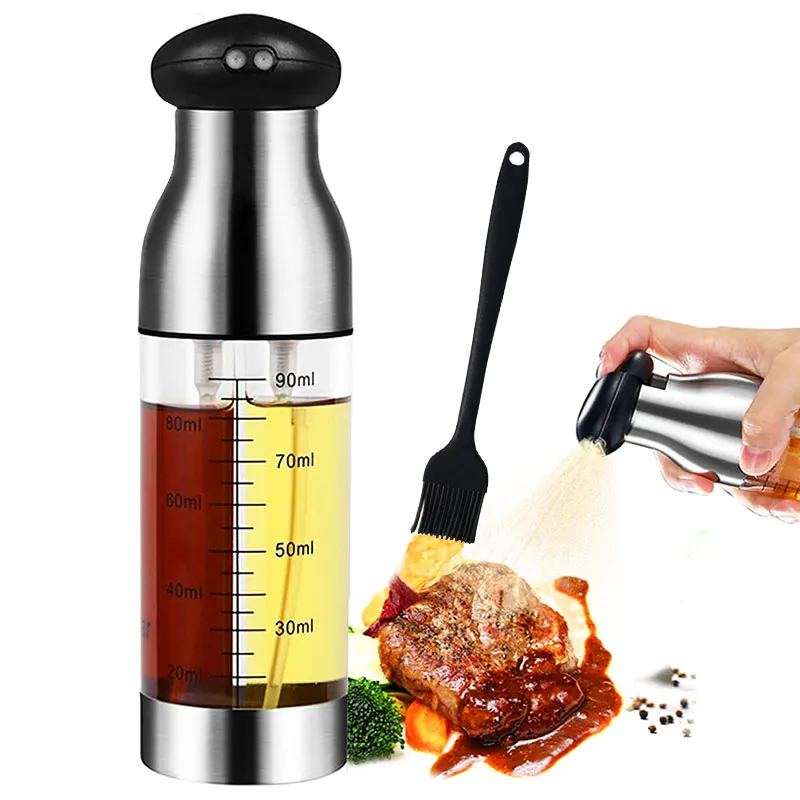 200ml Double-headed Oil Vinegar Bottles Oil Dispenser for Cooking Olive Oil Spray for Salad BBQ Kitchen Baking