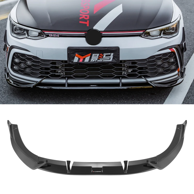 

ABS plastics Clubsport style Retrofitting Front Lip Bumper Lip Spoiler Body Kit For VW Golf 8 MK8 GTI R-Line 2021 2022 2023