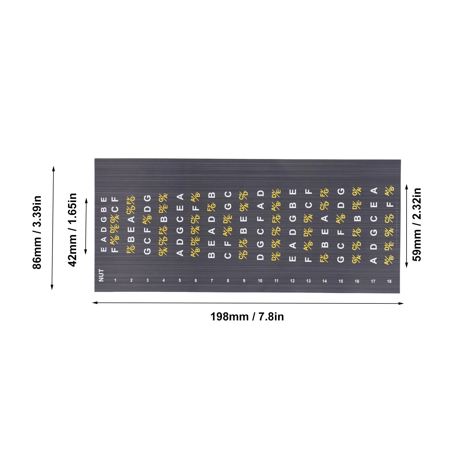 Guitar Fretboard Note Map Decals Stickers Acoustic Electric Guitar Chords Scales