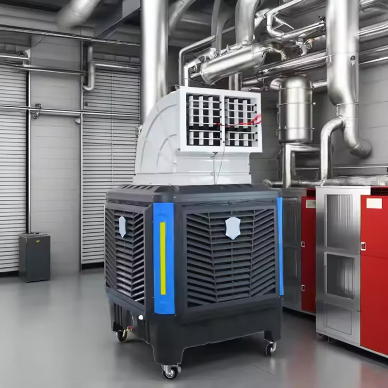

Industrial Cooling System Eco Friendly Floor Standing Movable Low Noise Design Evaporative Air Cooler for Indoor Use