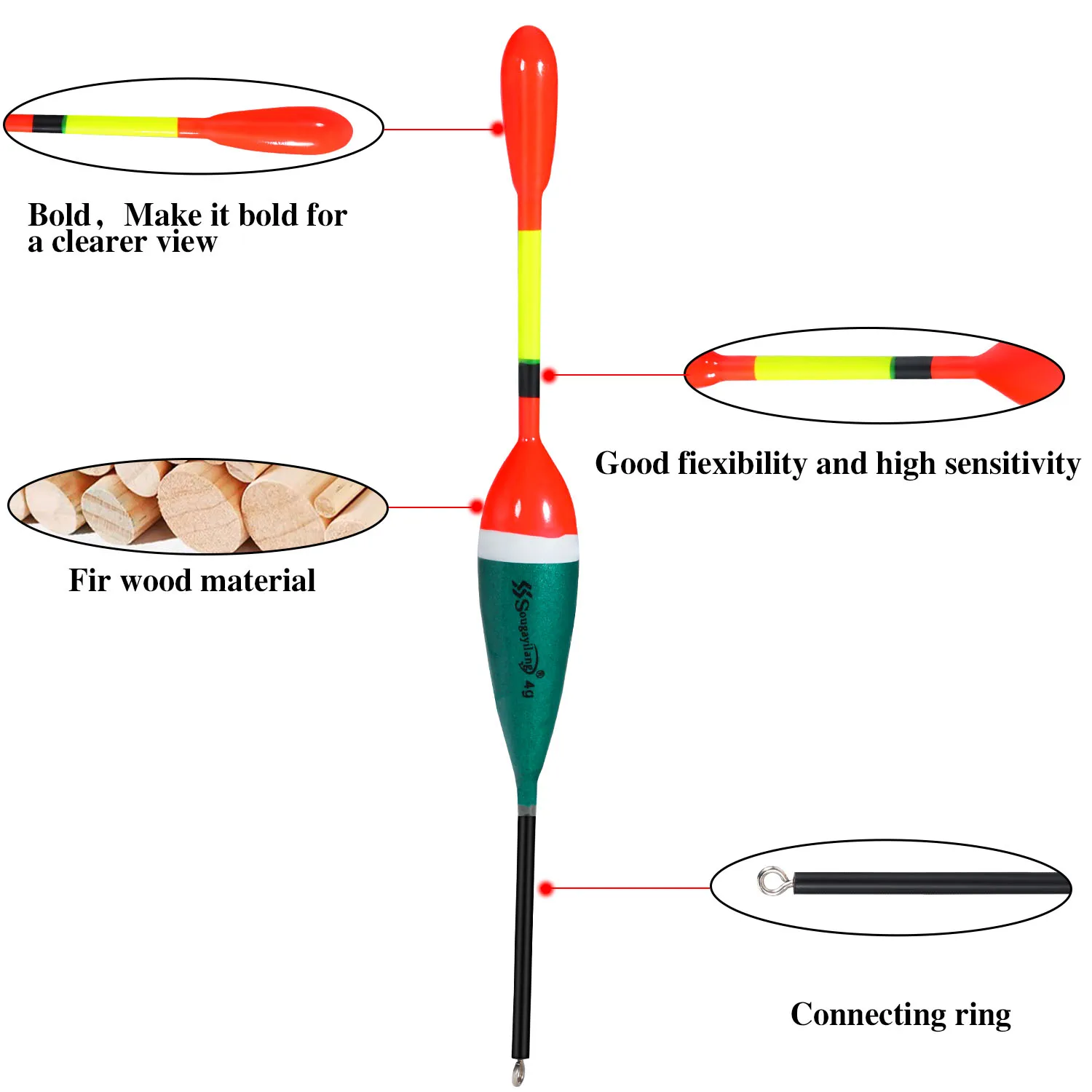 Sougayilang Fishing Float Set 10pc Chinese Hook Buoy Professional Vertical Buoy Accessories Multi Function Lure Float Pesca image 3