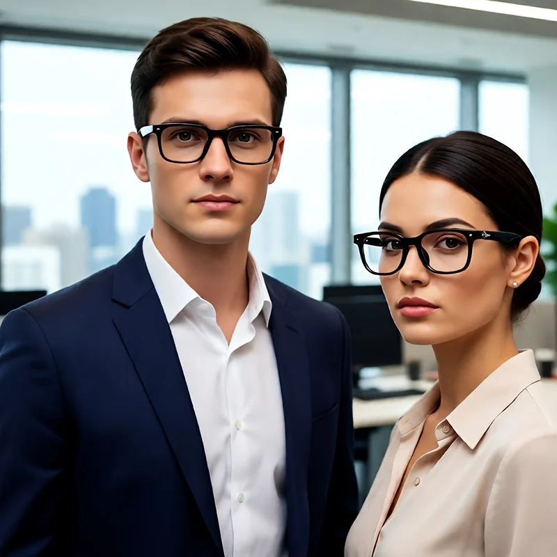 1Pc Unisex Retro Eyeglass Frame, Business Daily Wear & Photo Decor