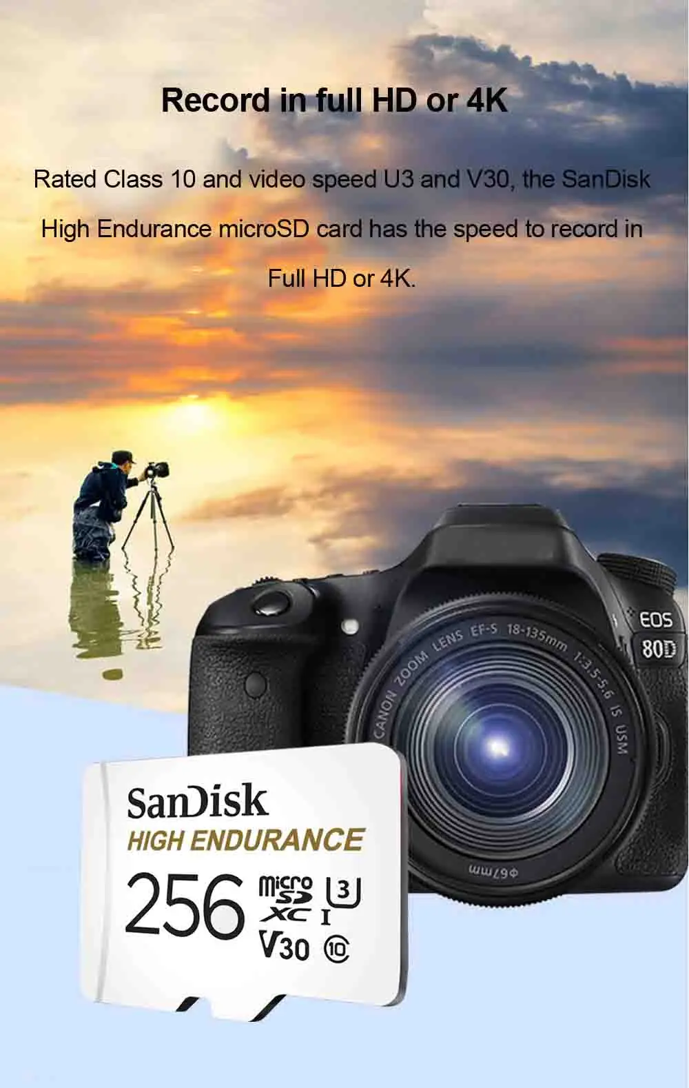 SanDisk High Endurance MicroSD 32GB 64GB 128GB 256GB Karte Überwachungskamera Speicherkarte High Endurance 4K Videokarte für DVR – Detail 9
