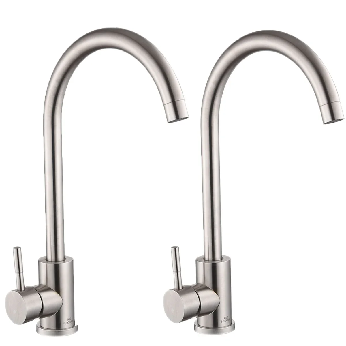 

2PCS Kitchen Faucet Hot&Cold Water admixer Tap Stainless Steel Single Hole 360 Degree Rotation Kitchen Faucet Single Handle Tap