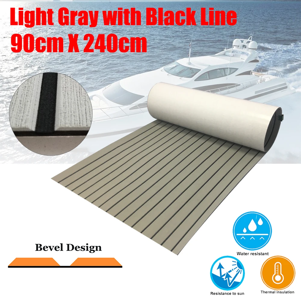 

Boat Flooring EVA Foam Decking Sheet Faux Teak Marine Mat Marine Carpet Cooler Tops Seating Non-Slip Self-Adhesive Flooring Mate