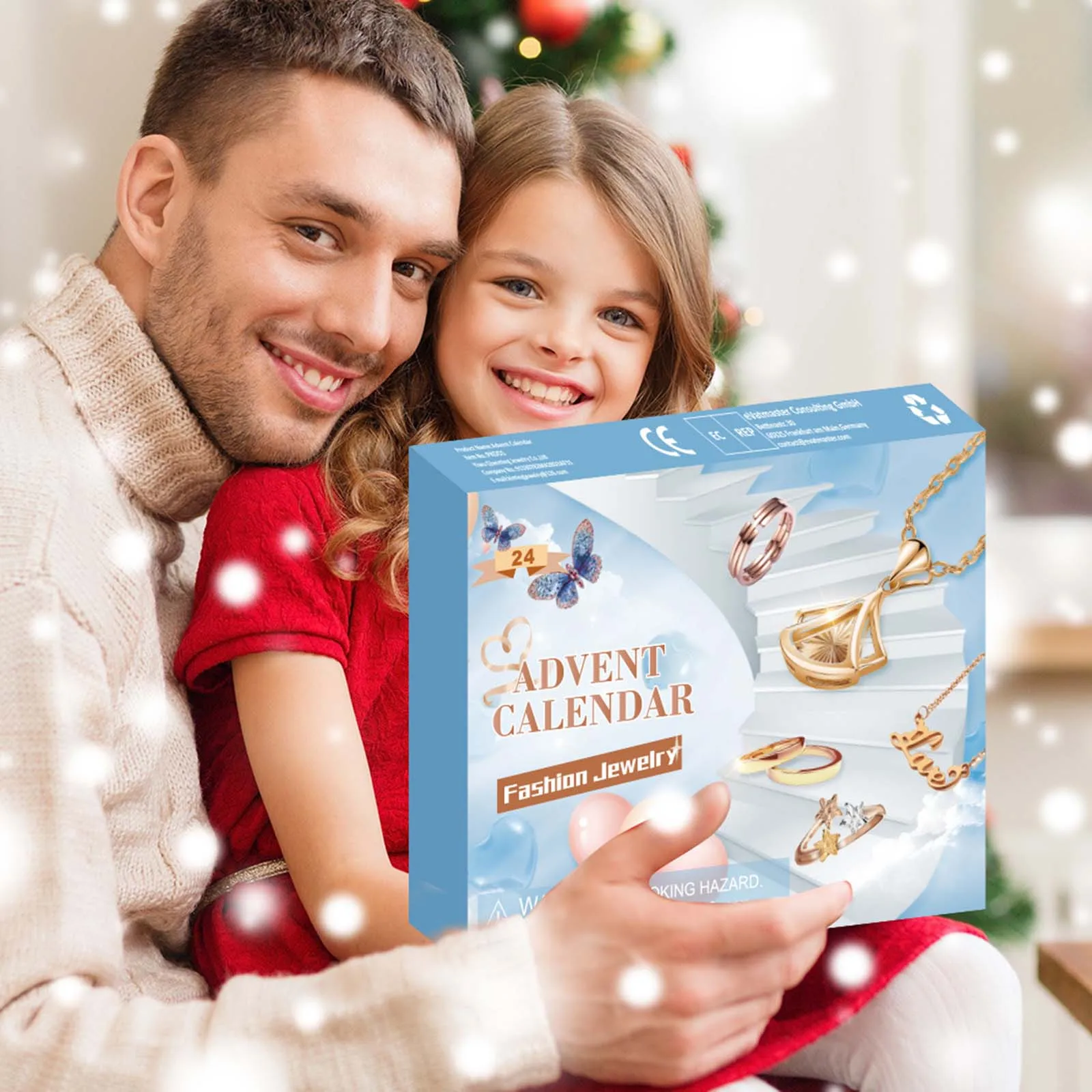 Minuterie d'étude, compte à rebours mignon, calendrier de l'avent de noël pour enfants, ensemble de bijoux, bague, collier, boucles d'oreilles, minuterie de sable de salle de bain 24 pièces