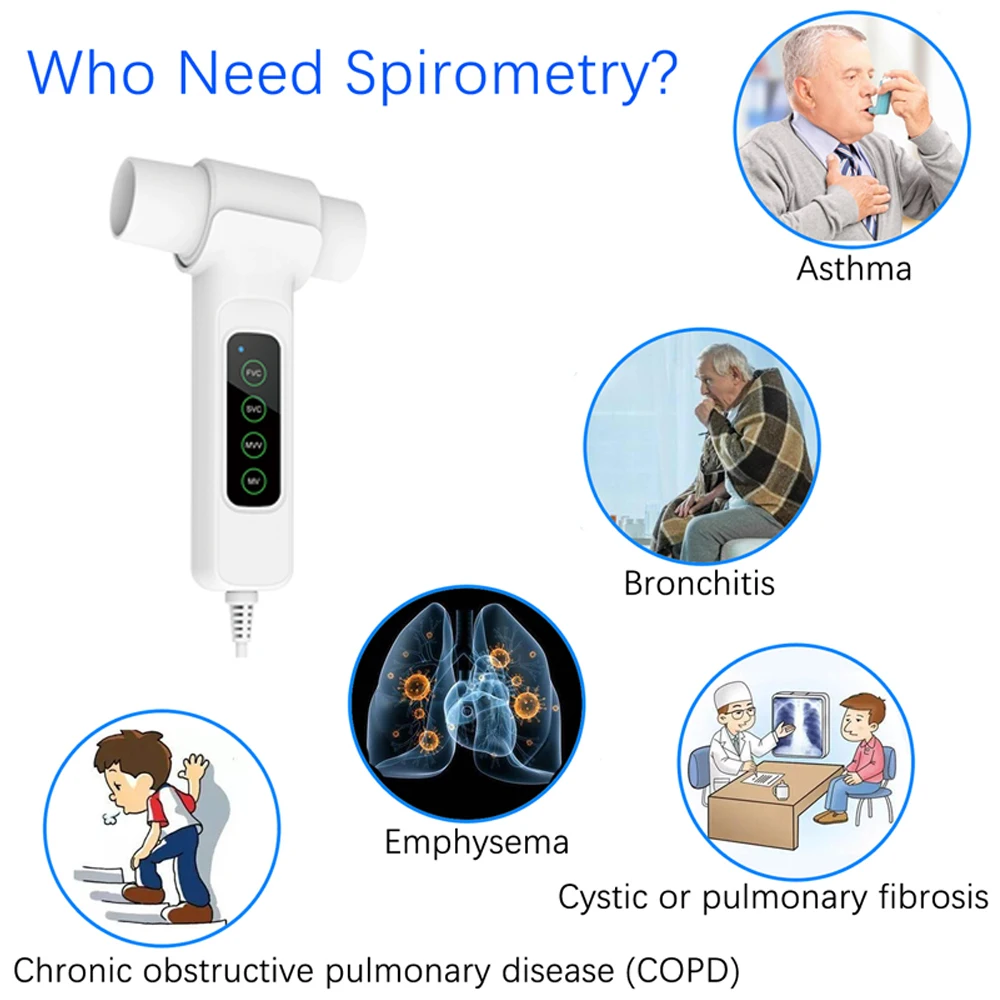 Medical Lung Diagnostic Spirometer Machine for Pulmonary Function Testing