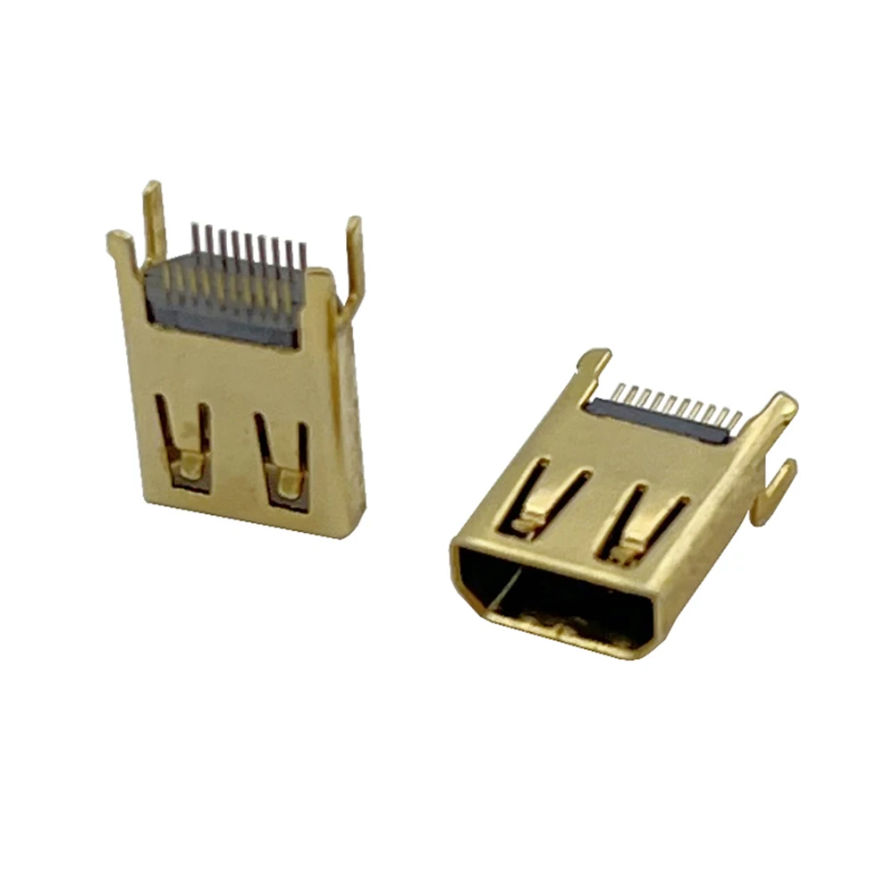 10/20 PCS Micro HDMI 19 Pin Connector HDMI D Female Board Type 1.6 mm Iron Shell Gold-Plated