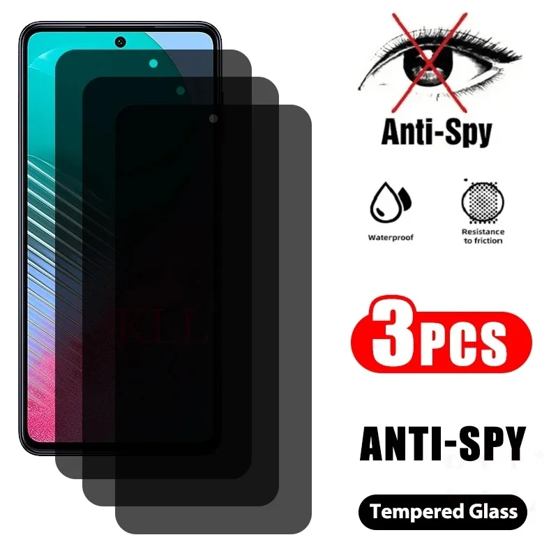 3Pcs Privacy Tempered Glass Screen Protector For Xiaomi Redmi K40 Gaming 12 13T Pro Note 12 Speed Mi 9