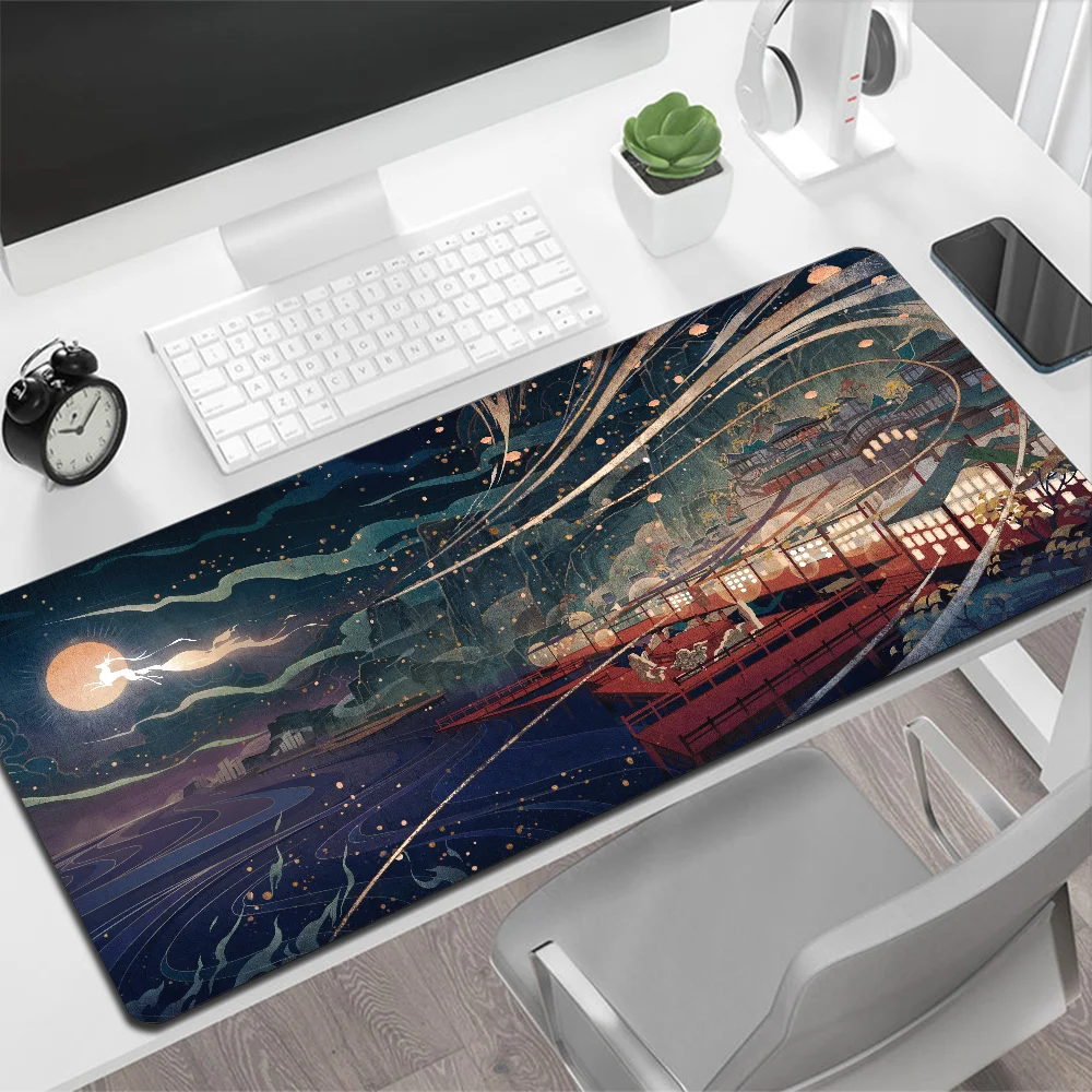 Tapis de souris Genshin Impact Landscape, grand tapis de souris, PC Gamer, ordinateur, polymères, grand, média, clavier, bureau