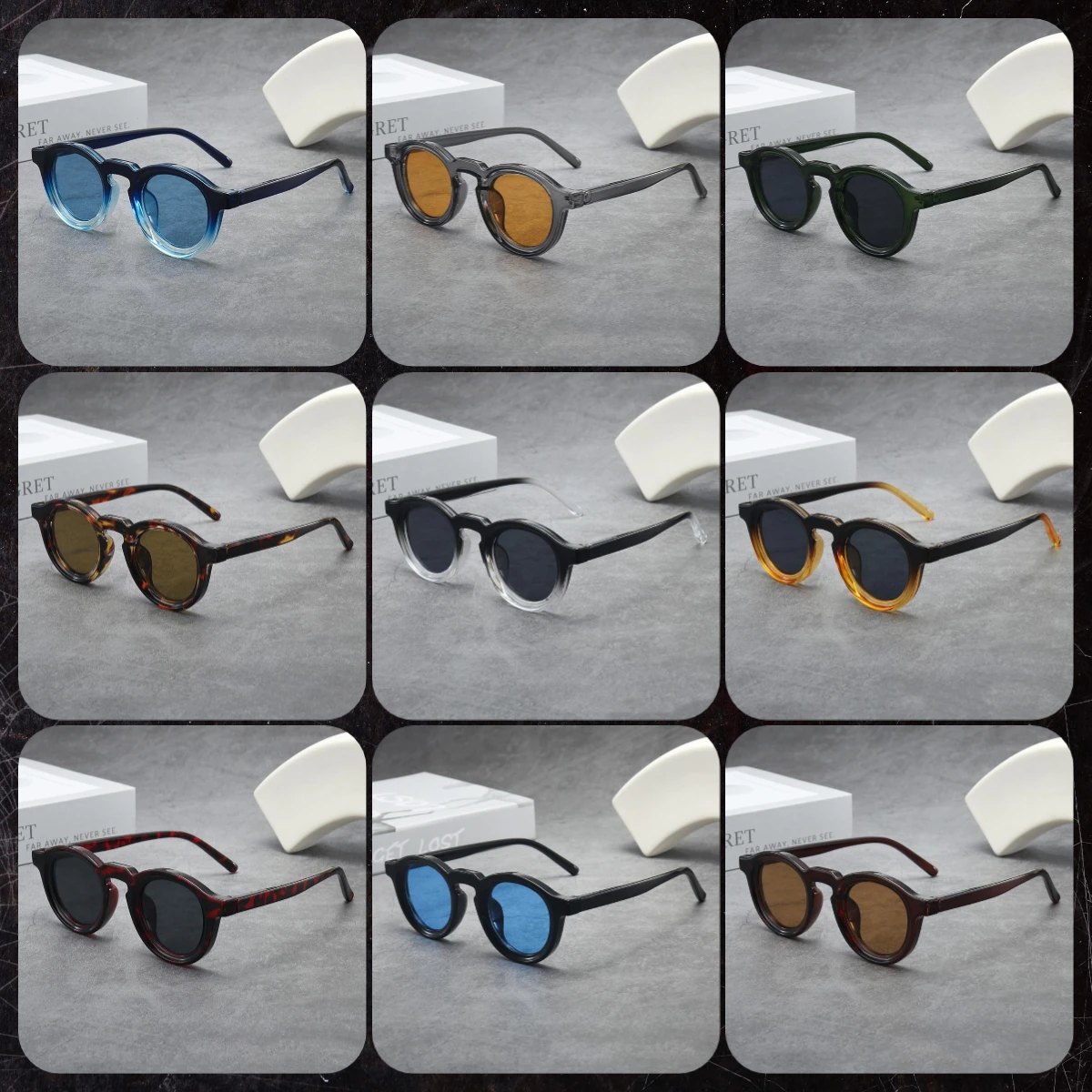 

Round Small Frame Sunglasses Retro High-End Men Women Sun Glasses Trendy Outdoor UV400 Shades Fashion Goggles