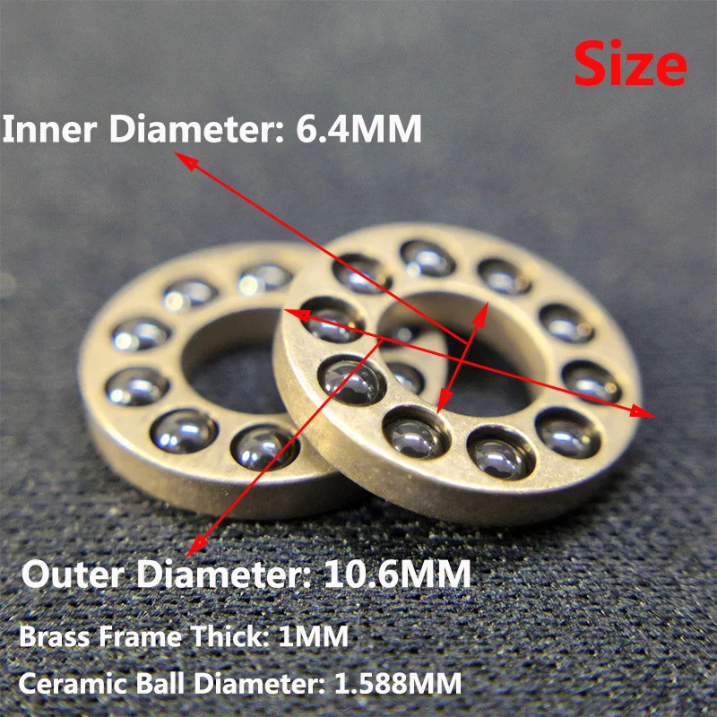 10.6MM Outer Diameter CNC Ceramic Ball Brass Frame Fold Knife System Replacement Part Cage Bearing Washer for Rick Hinderer XM18