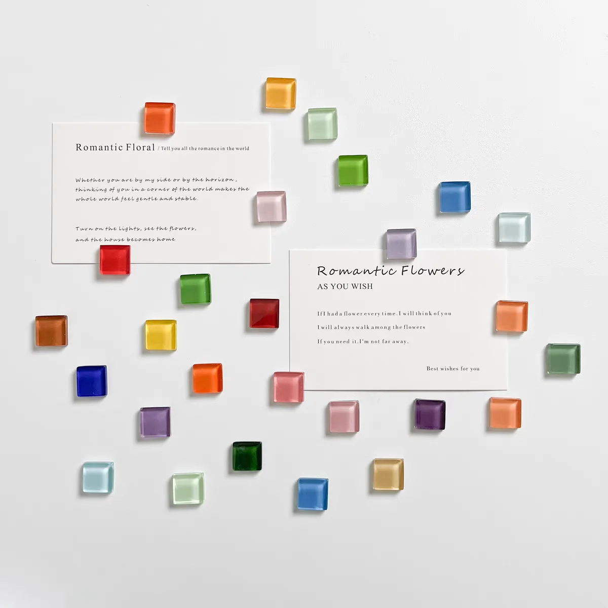 20pcs Personalized Creative Colorful Mini Mosaic Refrigerator Magnets Cute Magnets Fridge Photo Message Decorative