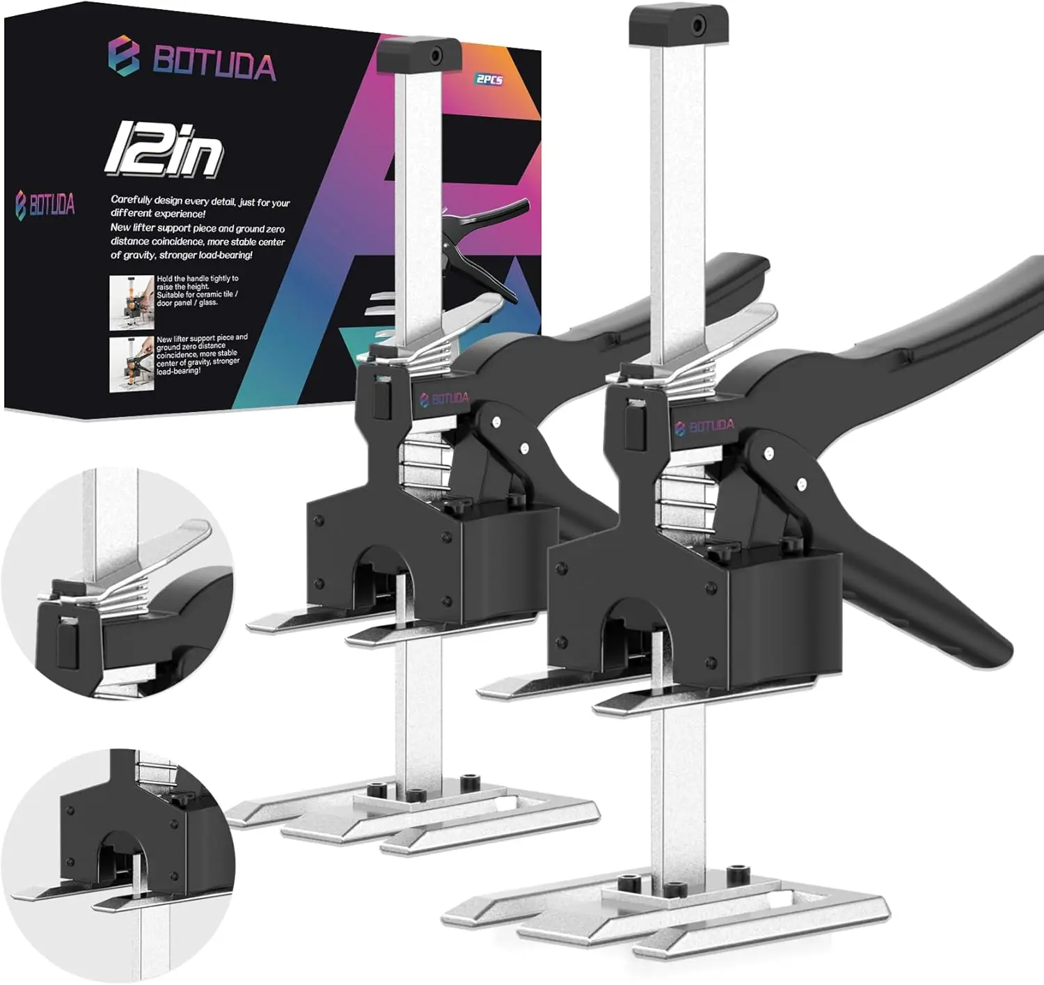 

2-Pack Heavy Duty Lifting Jack Tool, 360LBS Capacity, 6.7 Inch Lift for Furniture & Cabinets