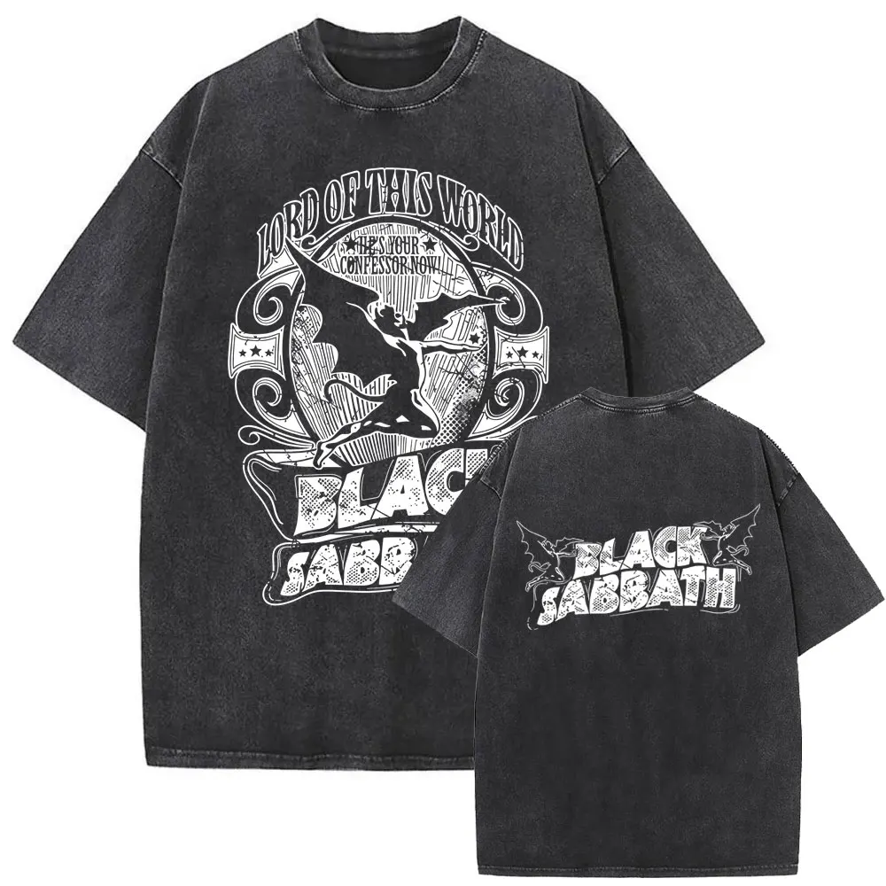 

Heavy Metal Rock Band Black Sabbath Ozzy Osbourne Master of Reality Lord of This World Washed T-shirt Men Vintage Oversized Tops