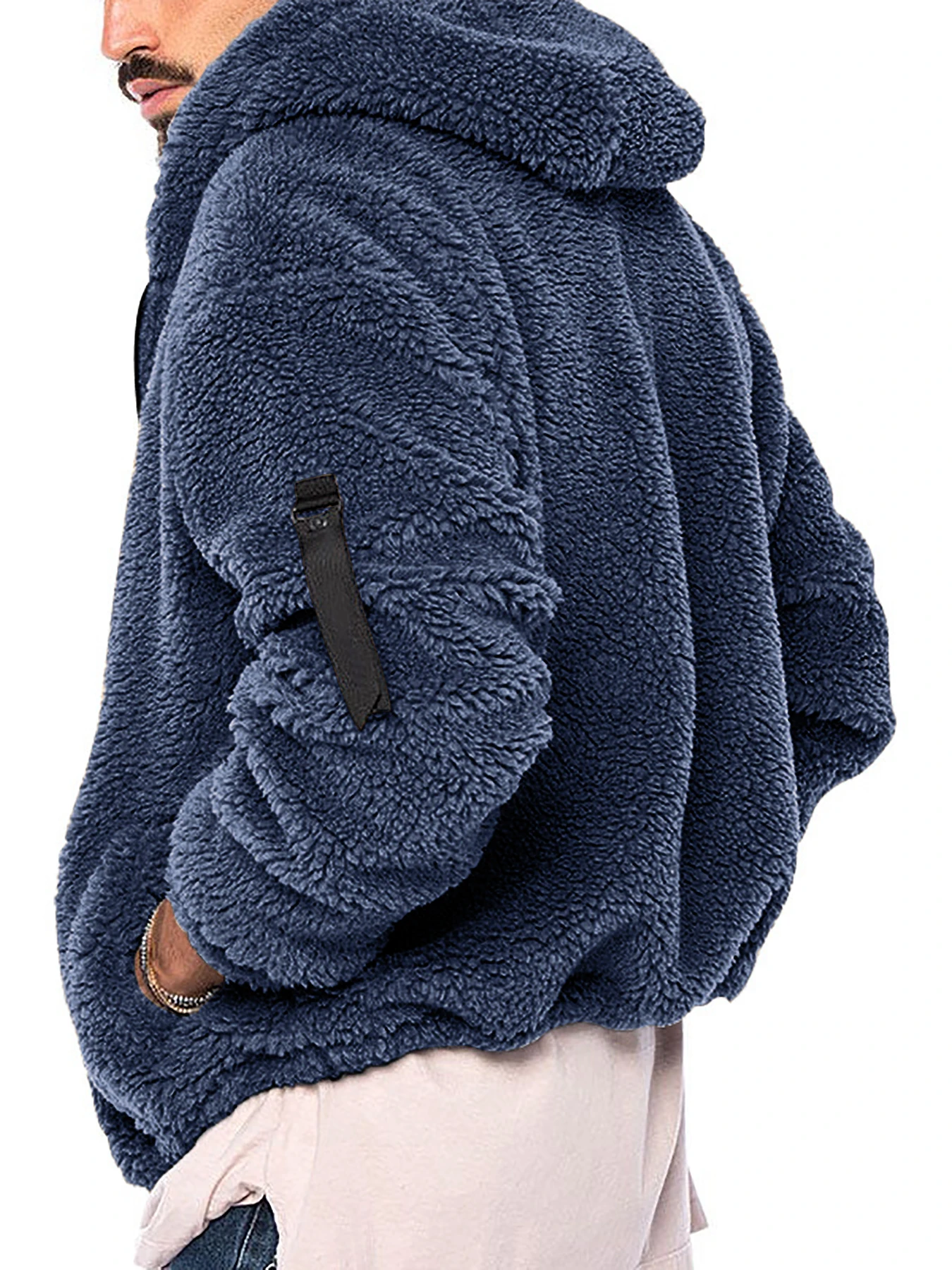Men's Autumn Winter Polar Fleece Hooded Jacket, Warm Zipper Outerwear, Casual Home Wear Sweatshirt, Men's Fashion Clothing
