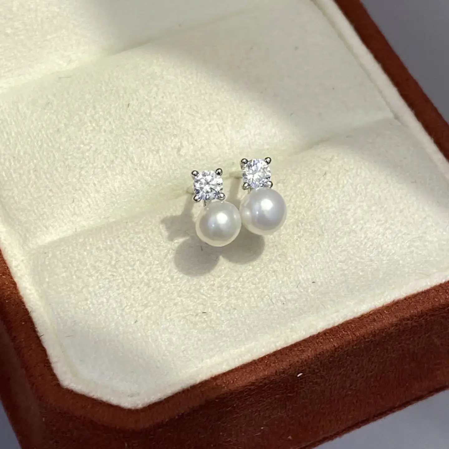 Wholesale S925 Sterling Silver Earrings Mount Findings Settings Base Mounting Parts Accessory for 4-5mm Pearls 5 pairs/lot