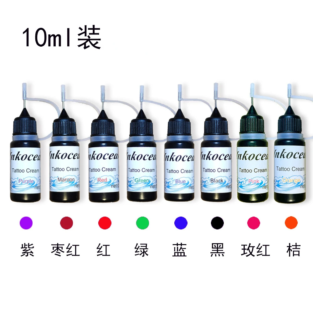 

10ml Tattoo Juice Ink Fruit Temporary Semi-permanent Long Lasting Waterproof Pigment for Body Art Paint tattoo color inks