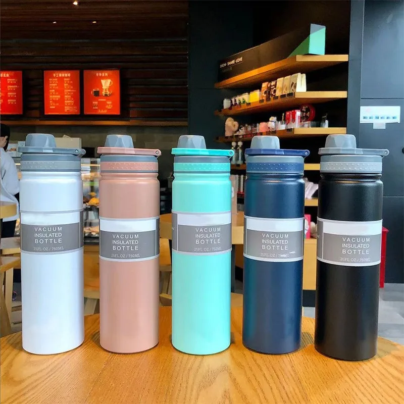 530/750ml New 304 Stainless Steel Insulated Water Bottle for Men and Women Students Portable Outdoor Sports Thermos Bottle