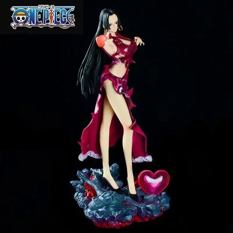 One Piece Anime 30cm Boa Hancock Figure Sexy Girl Pvc Action Figurine with Led Light Statue Undressable Hentai Model Toys New