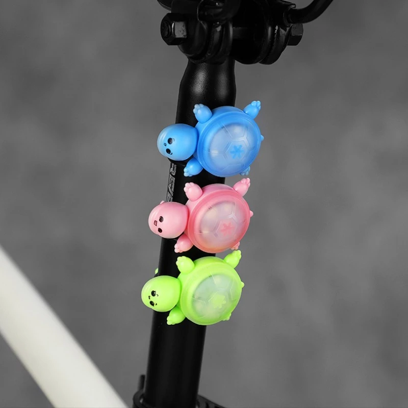 لطيف السلحفاة ضوء الدراجات تحذير الذيل ضوء الإبداعية ذكي الاستشعار سطوع الذيل في الهواء الطلق الدراجات الذيل مضيئة المعدات #2