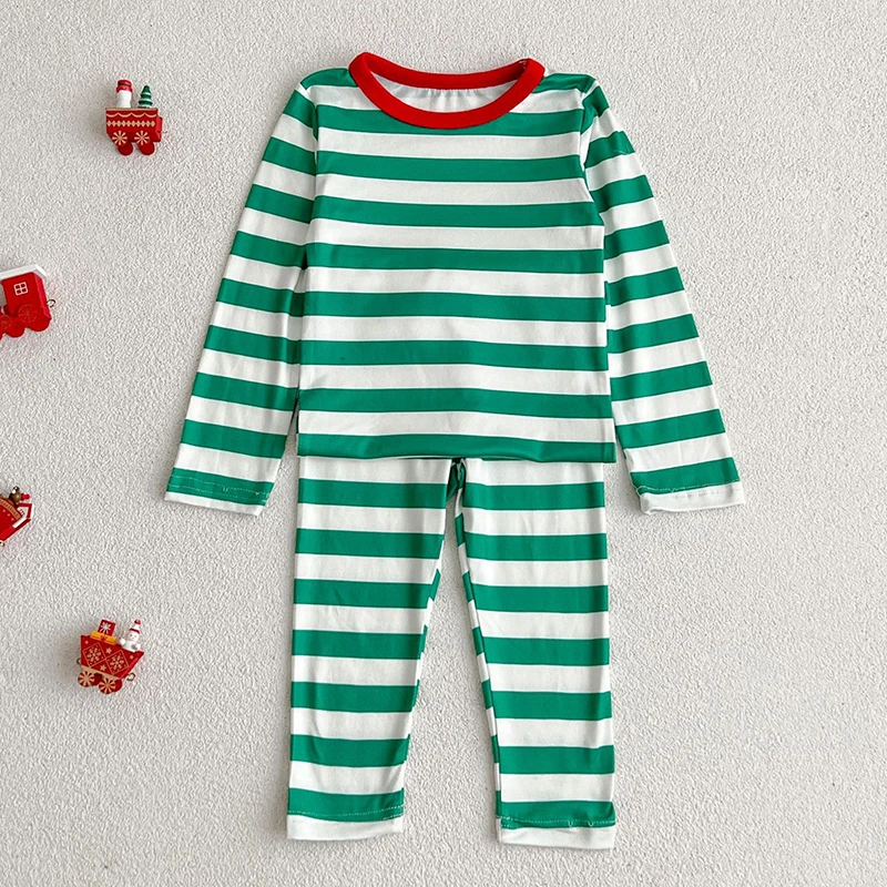 Autumn Kids Baby Boys Girls Long Sleeve Stripe T-shirt + Pants Clothing Sets Baby Boys Girls Pajamas Children\'s Clothes Suit