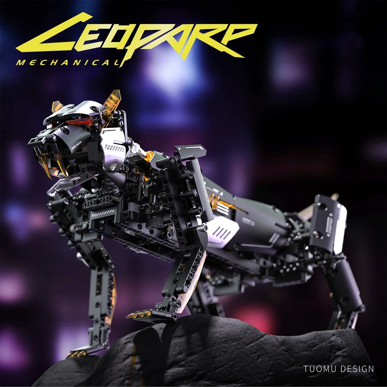 

Mechanical Night Leopard Building Blocks Remote Control Assembly Model Animal Styling Educational Toy Boy Gift