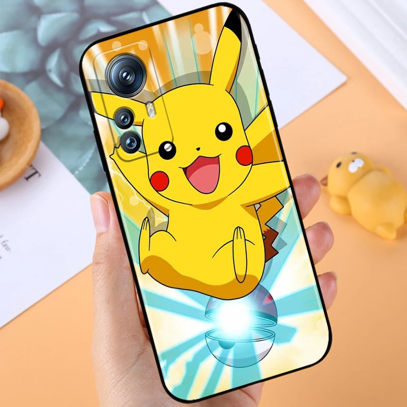 P-Pikachus Cartoon P-Pokemones Coque de téléphone souple noire, Xiaomi Mi 13T 13 12T 12 11T 11i 11 A3 10T 10 9 Pro Lite Ultra 5G