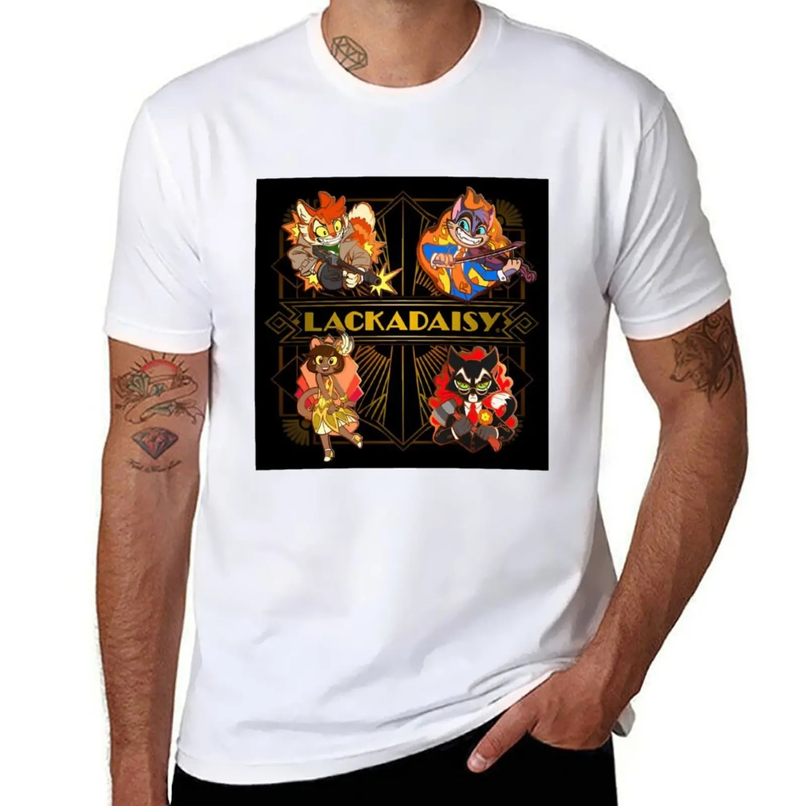 

Lackadaisy Set Pin T-Shirt cotton t shirt pack anime t shirts oversize T-Shirt