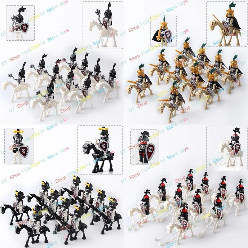

HOT Skeleton Medieval Castle Knight Warriors Skeleton Animal Hores Building Blocks DIY Collection Toy For Boys Gifts 9816 9815