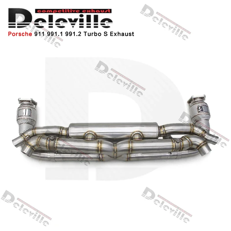 Performance Full Exhaust System For Porsche 911 991/991.1/991.2 Turbo S 3.8T Race Exhaust And 100/200/300/400cell Catted Headers