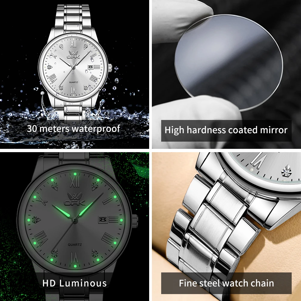 OPK 6025  Watches For Men  Casual Simple Original Waterproof  Luxury Quartz Watch  Luminous  Wristwatch Date Automatic Watch