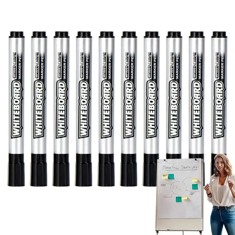 

Whiteboard Erasable Markers Bulk Wet Erase & Dry Erase 10 Pcs Fade-Resistant Smudge-Proof Whiteboard Pens For School And Home