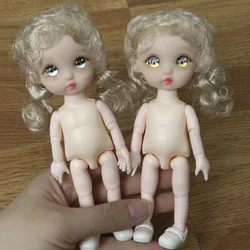 Kawaii Anime Eye 17cm Doll Yellow Curly Hair BJD Doll Children's Girl Toy Gift Daughter Gift
