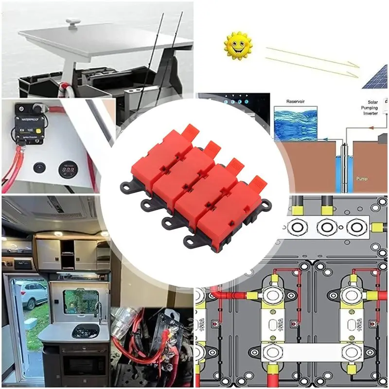 200A 3-Way Distribution Block Bolt-On Fuse Holder For Car, Truck, And RV, Power Distribution Marine SUV BDFS MIDI-N25R