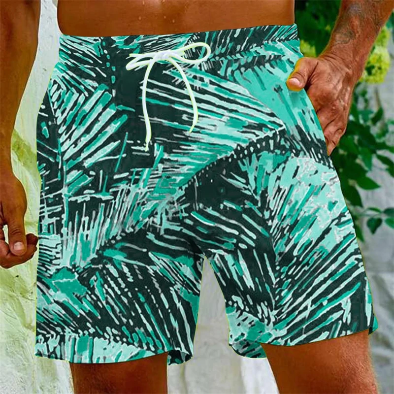 Men's Shorts Fashion 3D Printed Graffiti Tie-dye Art PatternMen's Casual Drawstring Shorts With Pockets For Summer Leisure Short