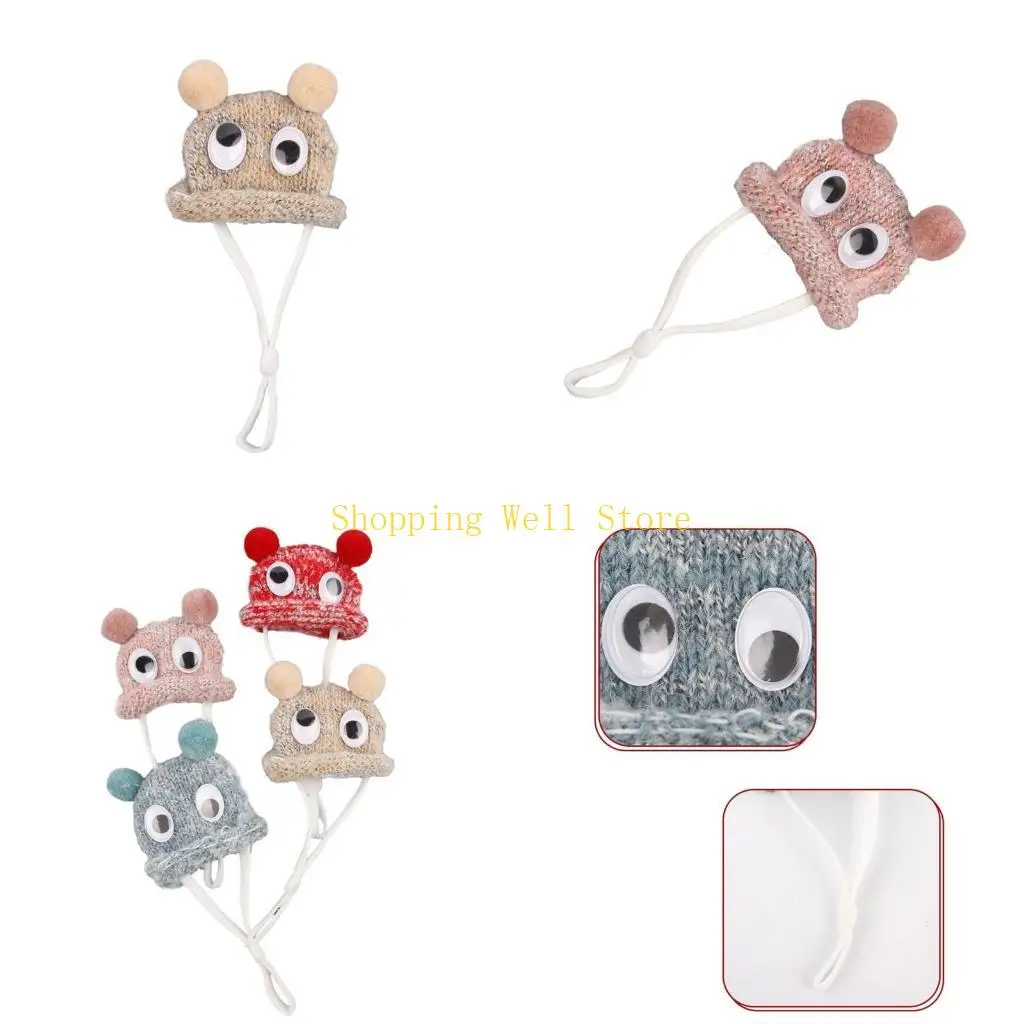 KX4B Mini Hamster Hat Симпатичная шляпа ящериц с регулируемым бретельным хомяком рождественская шляпа